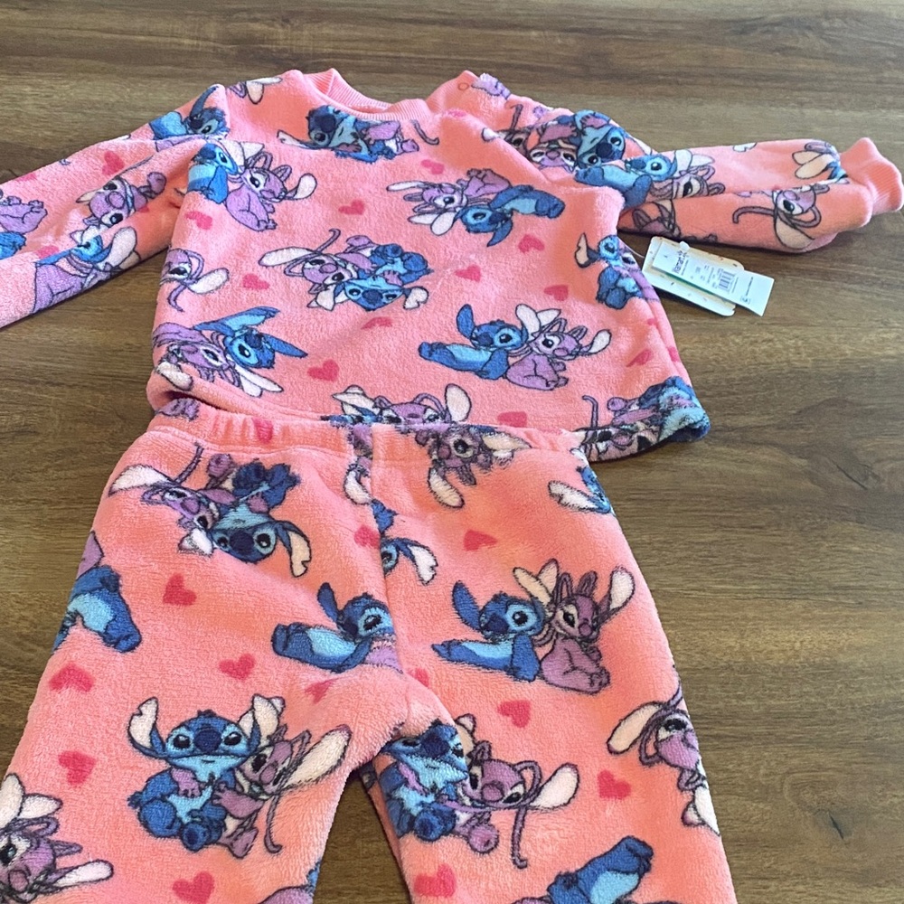 Disney Baby Stitch 2PC Fleece Outfit 18M NWT Pink Lounge Set - Picture 9 of 10